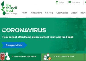 Screenshot of the trussell trust website design